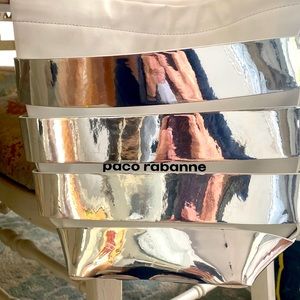 Paci Rabanne white purse with silver cage